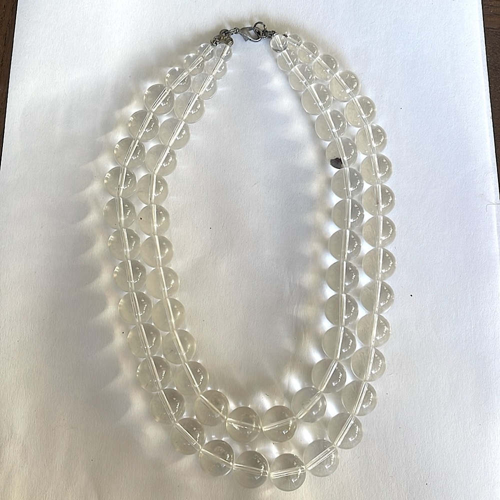 DOUBLE STRAND lucite bead necklace